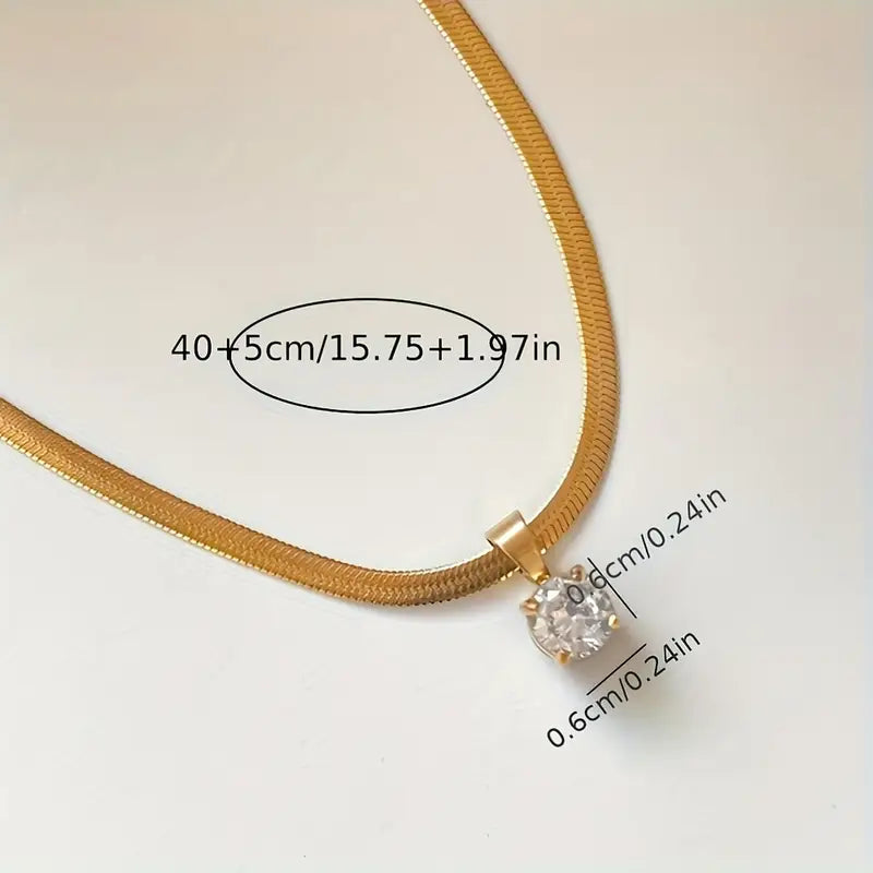 Elegant Rhinestone Pendel Halskjede | Gull