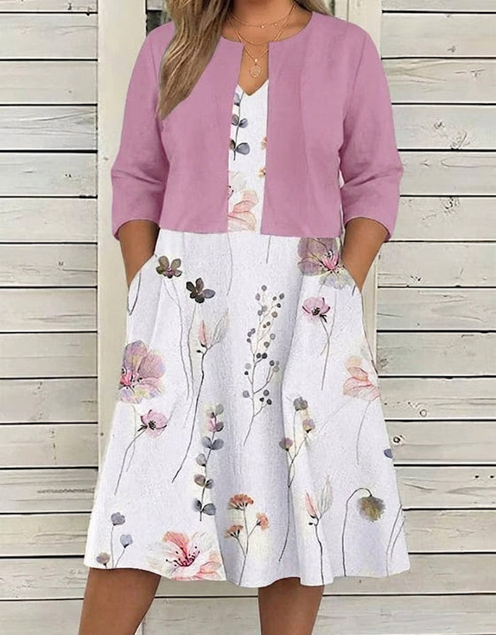 Zora - Blomsterkjole To-delt Sett
