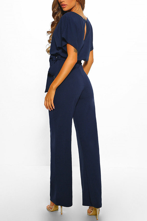 Cassia - Sommer knappebånd kortermet jumpsuit