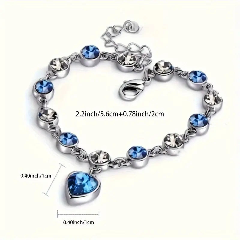 Heledd Heart Glow Armbånd | Hvitt Gull
