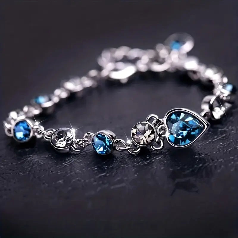 Heledd Heart Glow Armbånd | Hvitt Gull