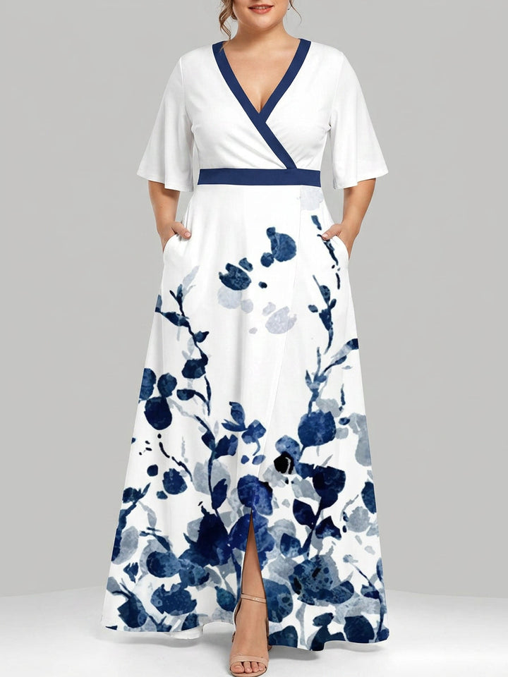 Wynne | Seaside Glam Elegant Mid Sleeve Maxi Dress Ensemble