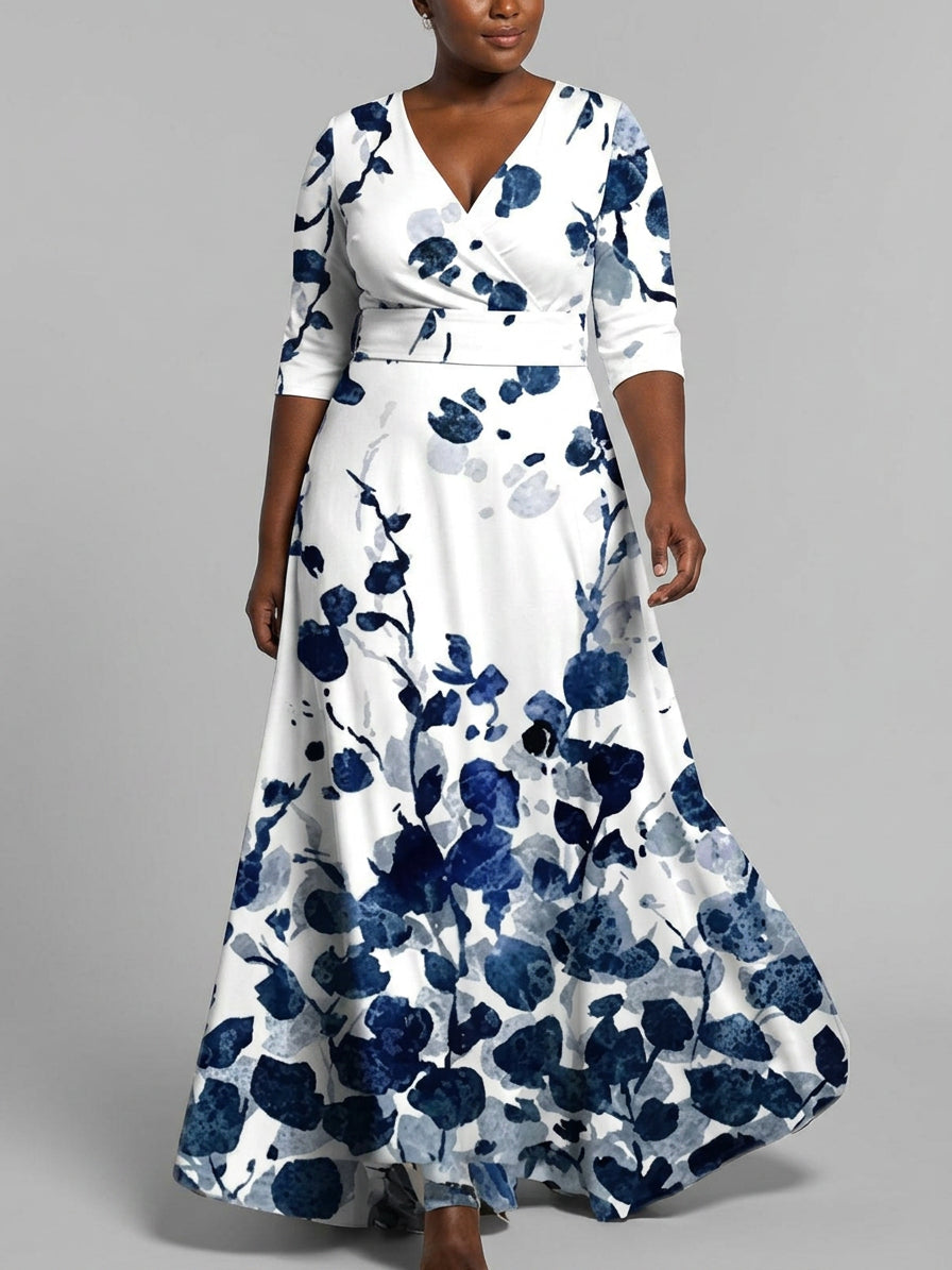 Wynne | Seaside Glam Elegant Mid Sleeve Maxi Dress Ensemble