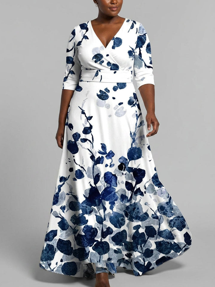 Wynne | Seaside Glam Elegant Mid Sleeve Maxi Dress Ensemble