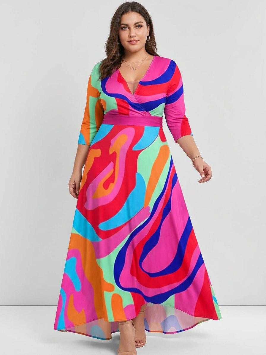 Wynne | Seaside Glam Elegant Mid Sleeve Maxi Dress Ensemble