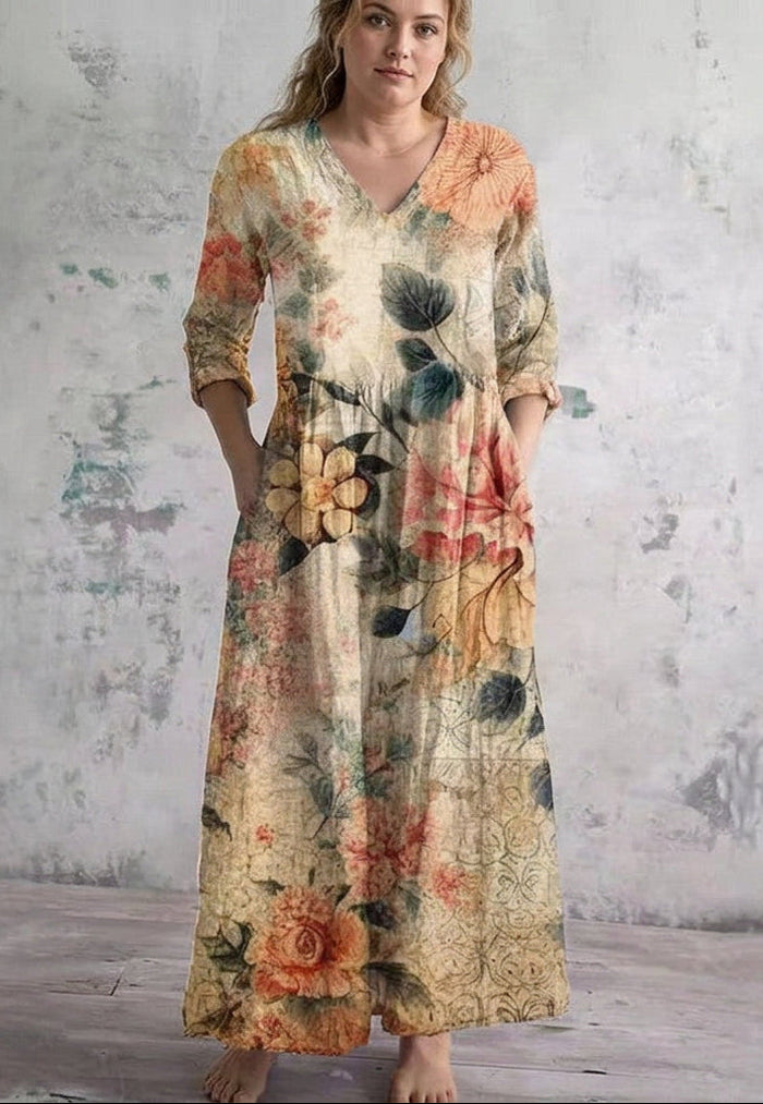 Imogen | Vintage Bloom Maxi Kjole