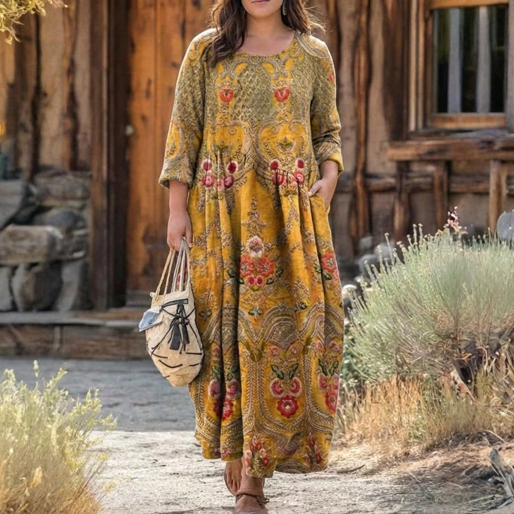 Cecily | Vintage-inspirert langermet hverdagskjole