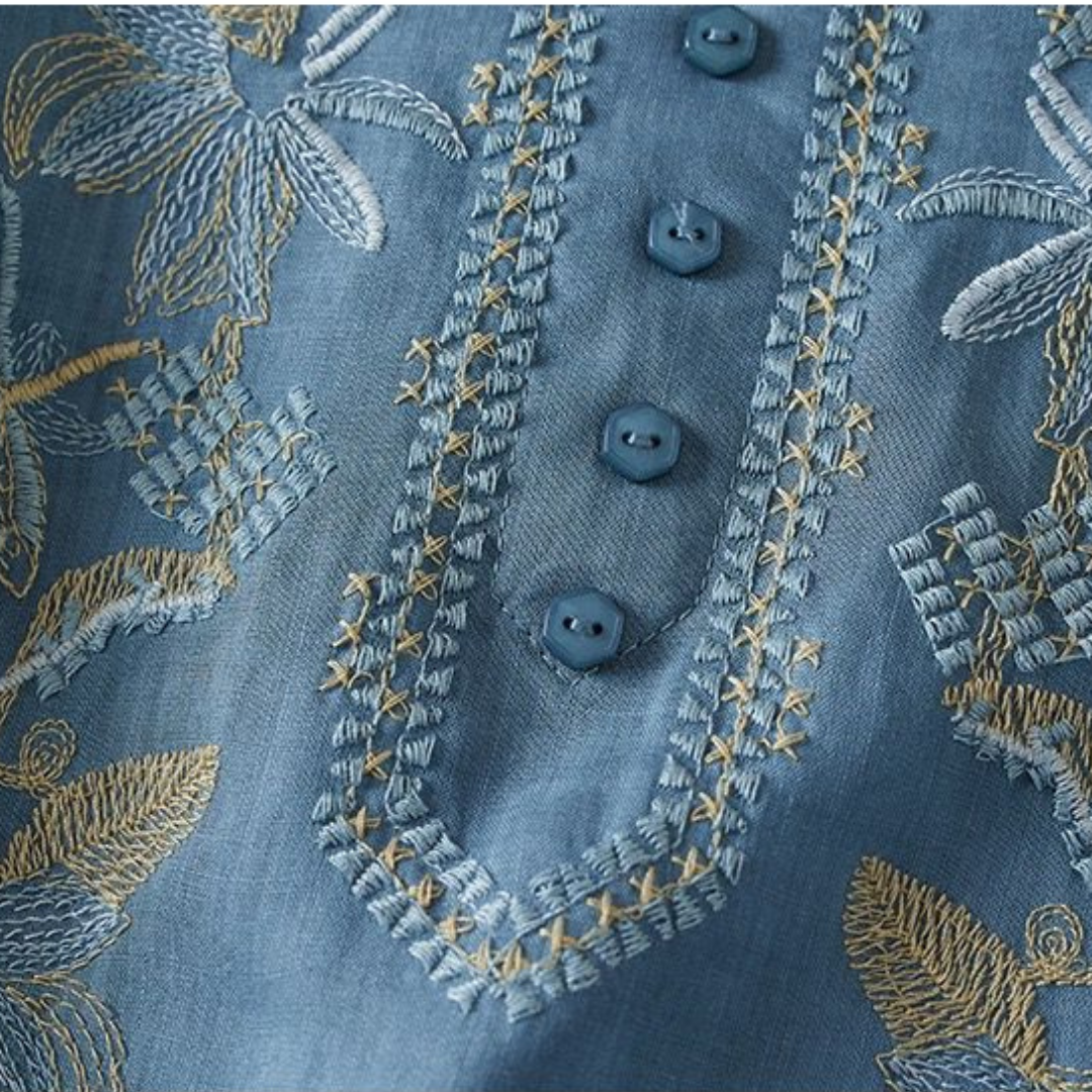 Fauna - Ren Bomull Brodert Komfortabel Topp
