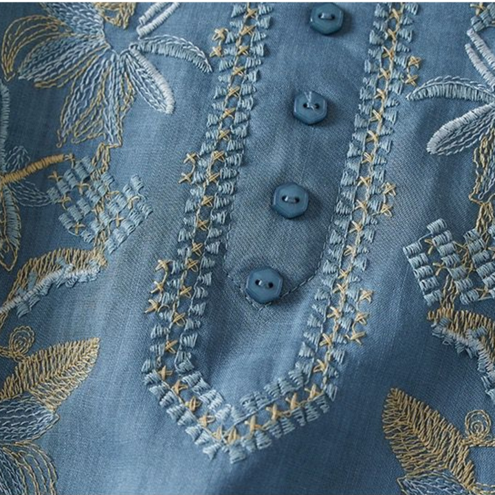 Fauna - Ren Bomull Brodert Komfortabel Topp