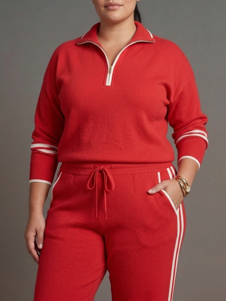 Greer | Zip Neck Langermet Side Stripe Bukse Sett