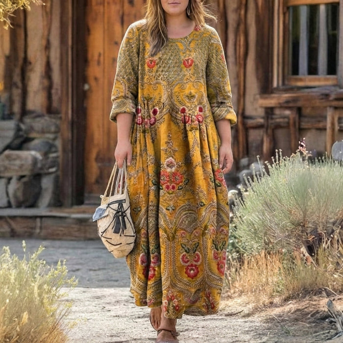 Cecily | Vintage-inspirert langermet hverdagskjole