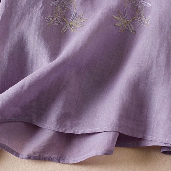 Fauna - Ren Bomull Brodert Komfortabel Topp