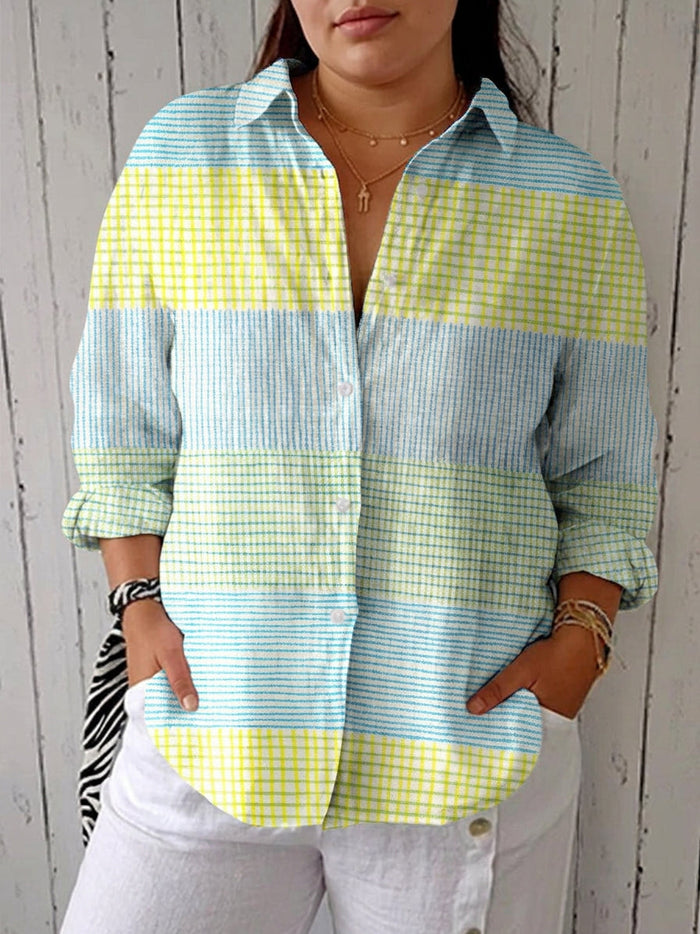 Demi – Pastellrutet Bluse