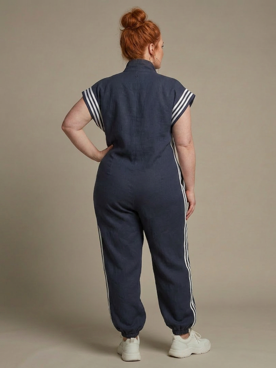 Winslow | Zip Front Stripe Panel Jumpsuit