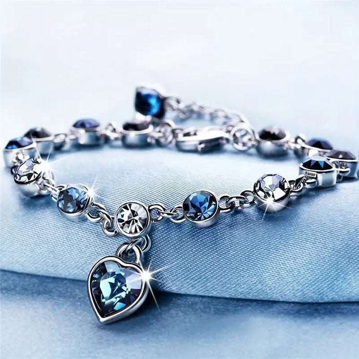Heledd Heart Glow Armbånd | Hvitt Gull