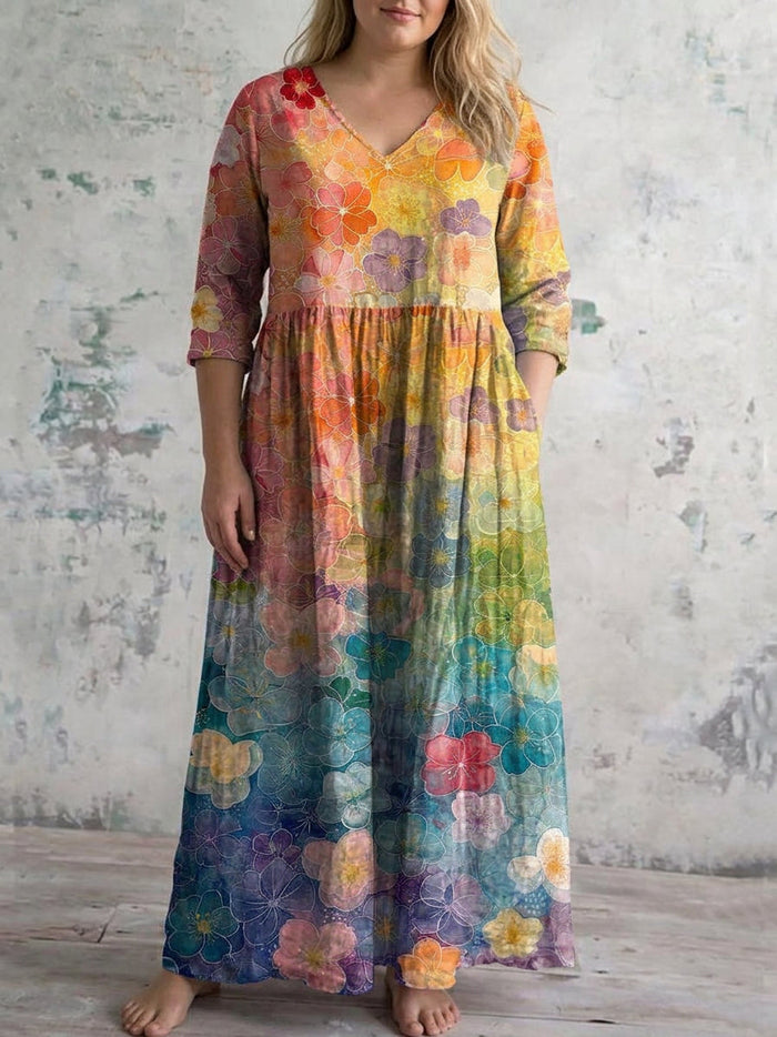 Lucienne | Sunset Bloom Maxi Kjole
