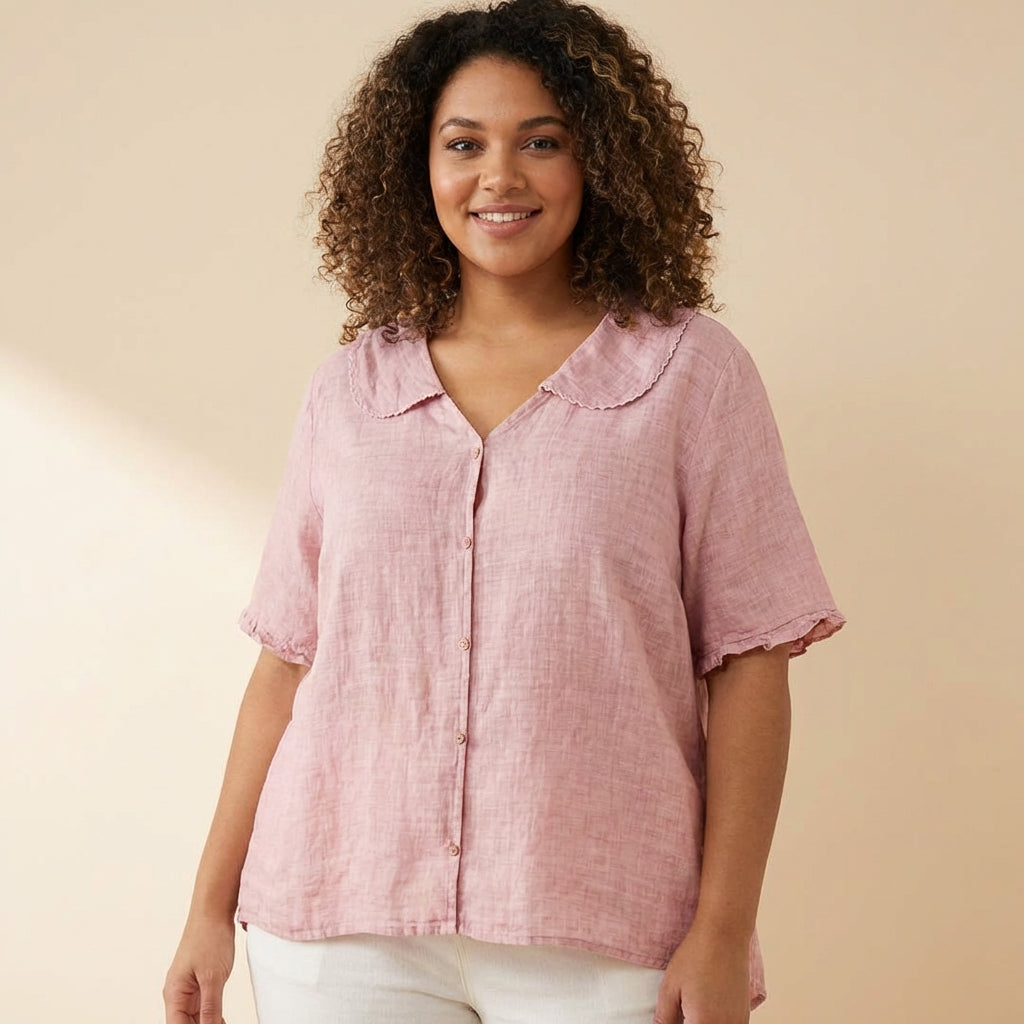 Calliope | Vintage Bluse med Knappdetalj