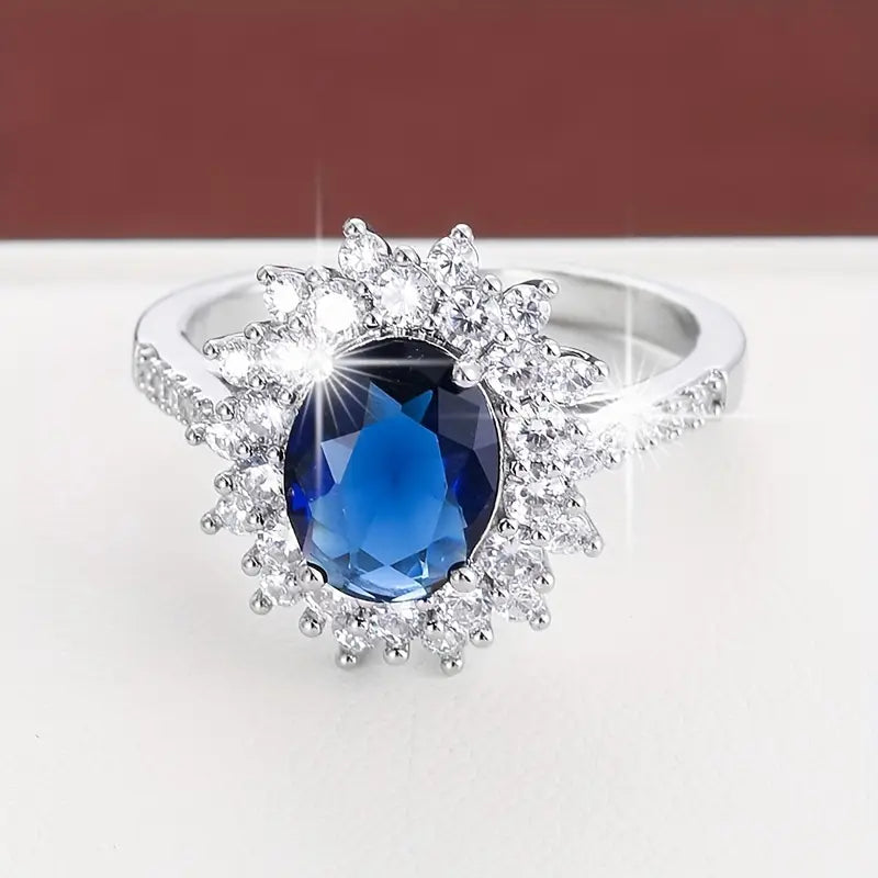 Verena Saphirae Ring | Hvitt Gull