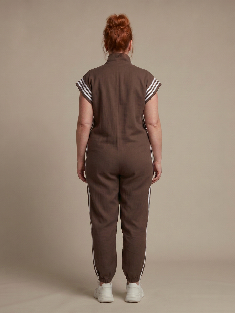 Winslow | Zip Front Stripe Panel Jumpsuit