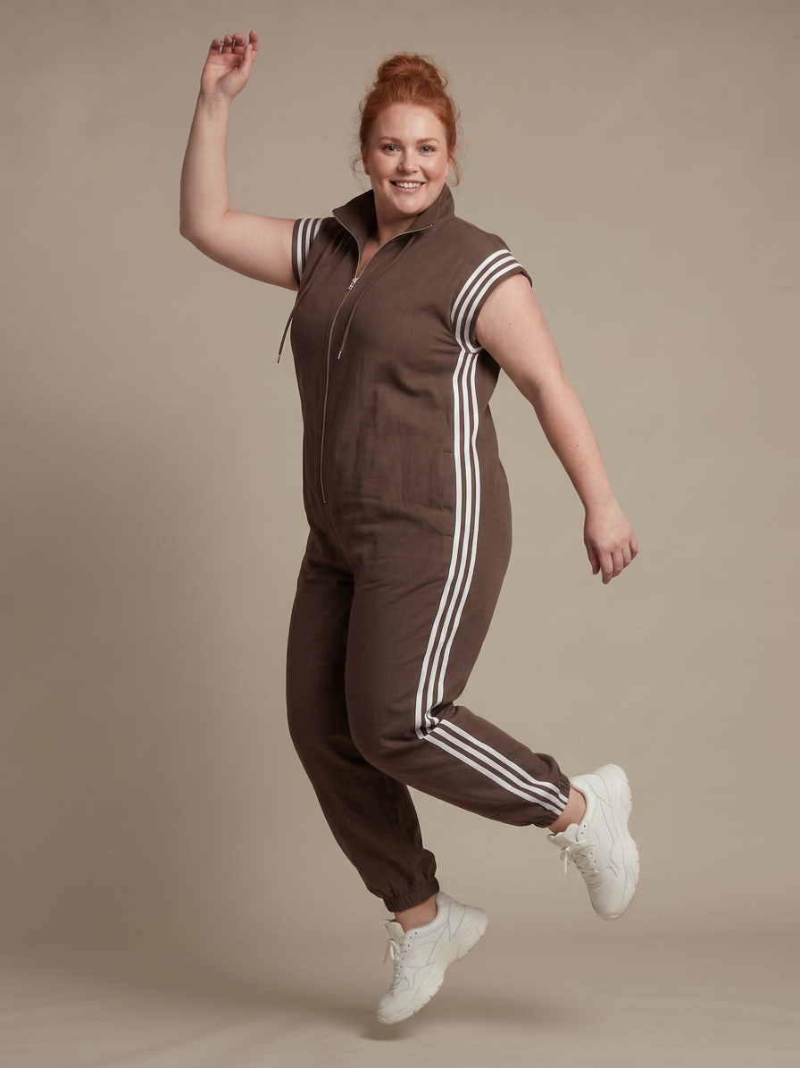 Winslow | Zip Front Stripe Panel Jumpsuit