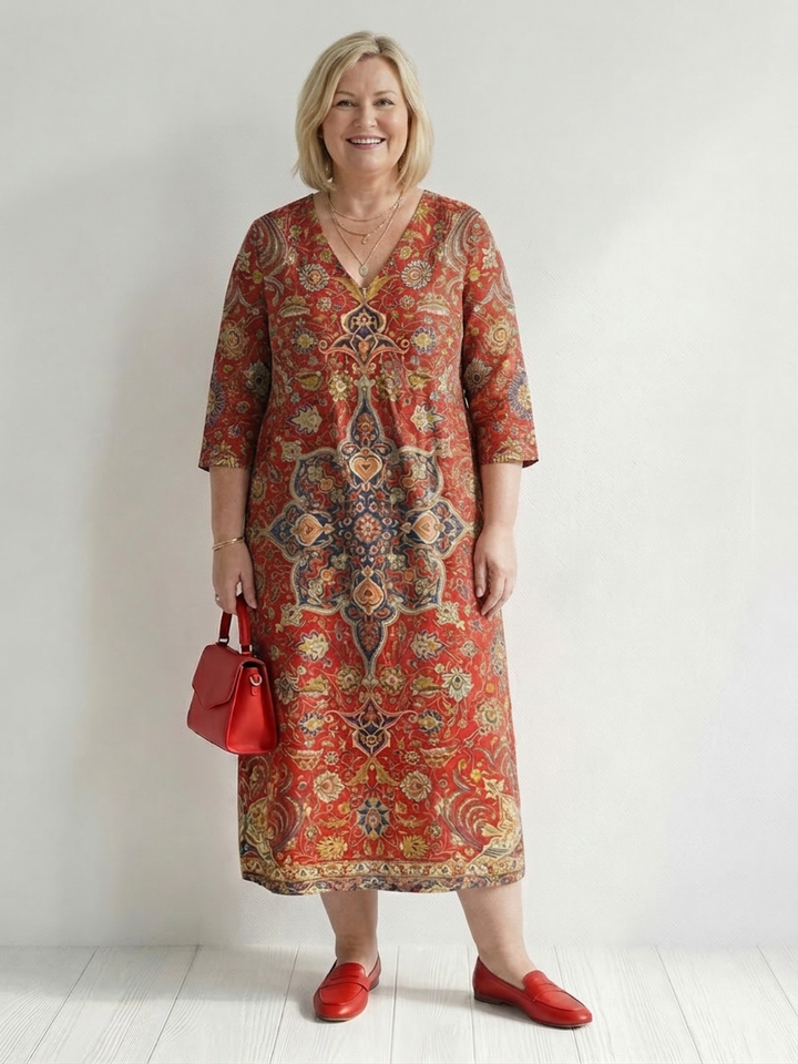 Livia | Ease Patchwork Midi Kjole