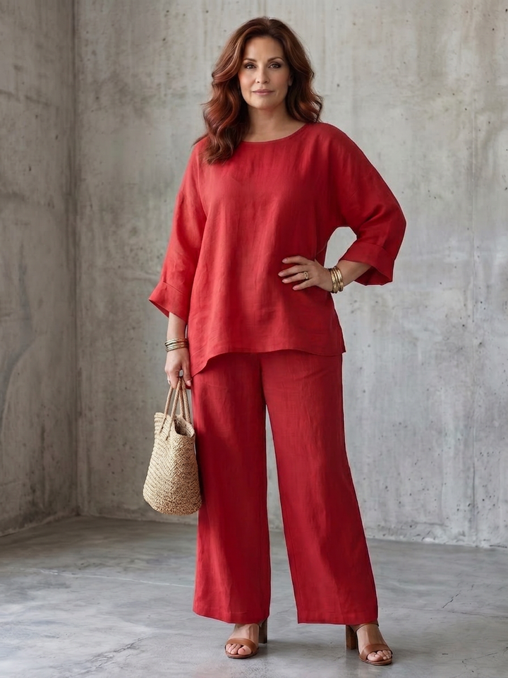 Isabeau | Oversized Tunika og Vide Bukser Sett