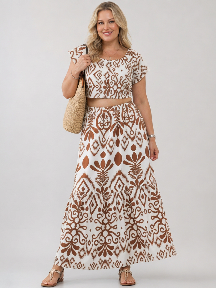 Marlow | Kort Flatter Sleeve Utsvingt Midi Kjole