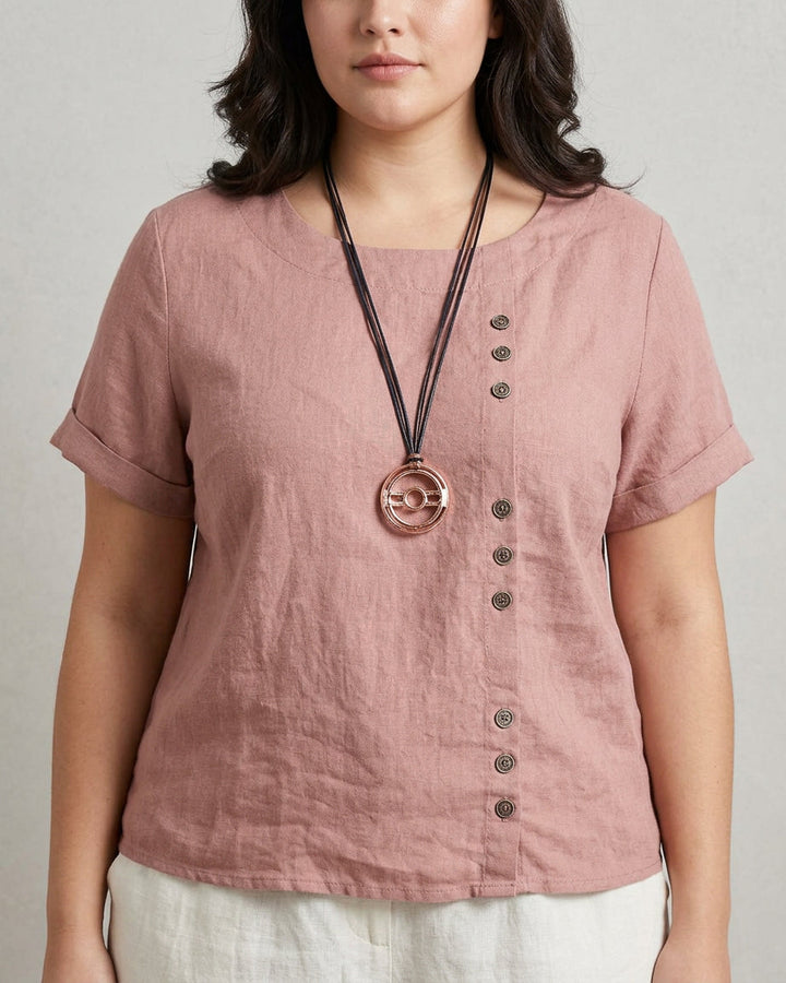 Sasha | Komfortabel Bluse med Korte Ermer
