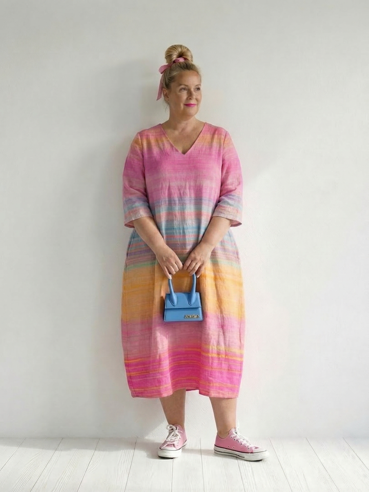 Amity | Ease Gradient Stripe Midi Kjole