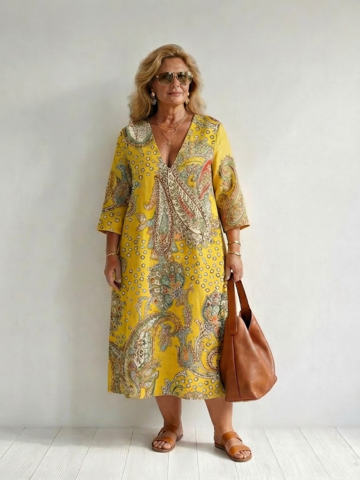 Layla | Myk Paisley Midi Kjole