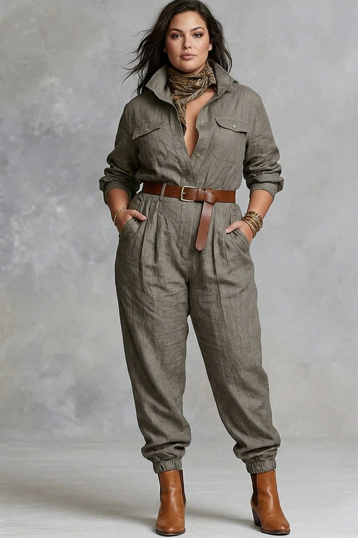 Mireille - Skjorte Jumpsuit i Bomull og Lin