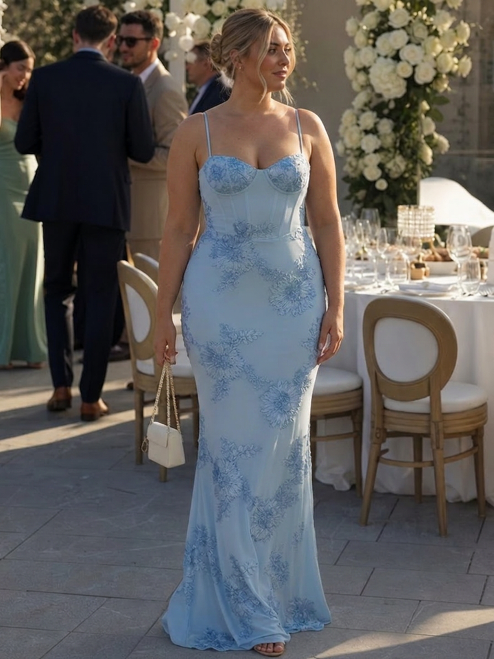 Clover | Spaghetti Stropp Korsett Bodice Maxi Kjole