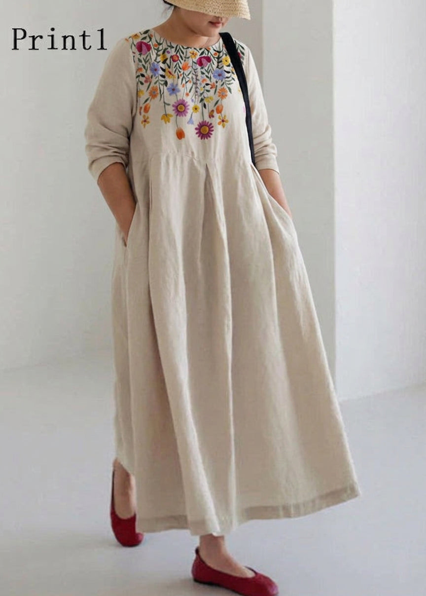 Celestine - Aprikos Bomullskjoler Lommer Patchwork Vår