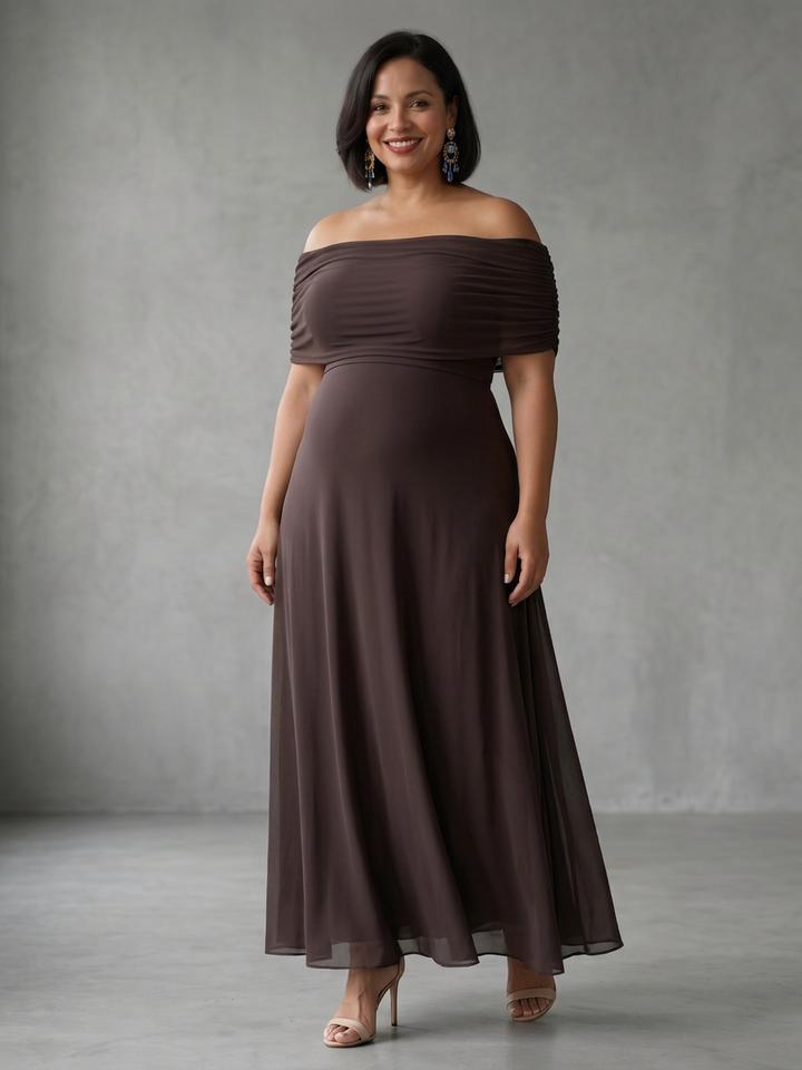 Astrid | Off Shoulder Draped Midi Dress