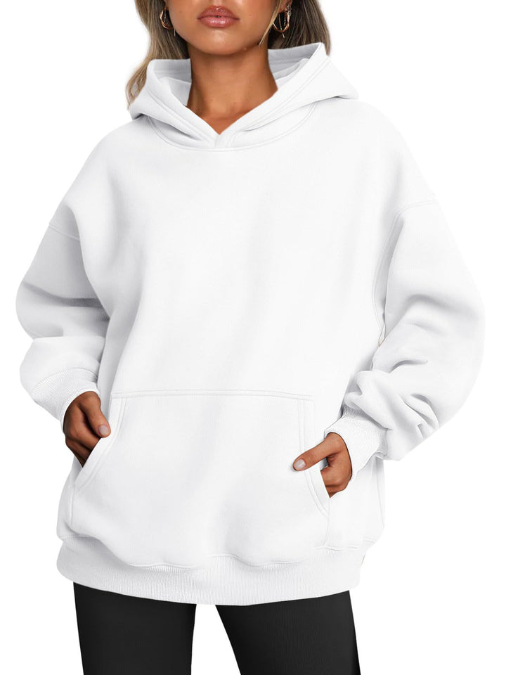 Oversized hettegenser med fleece og lomme