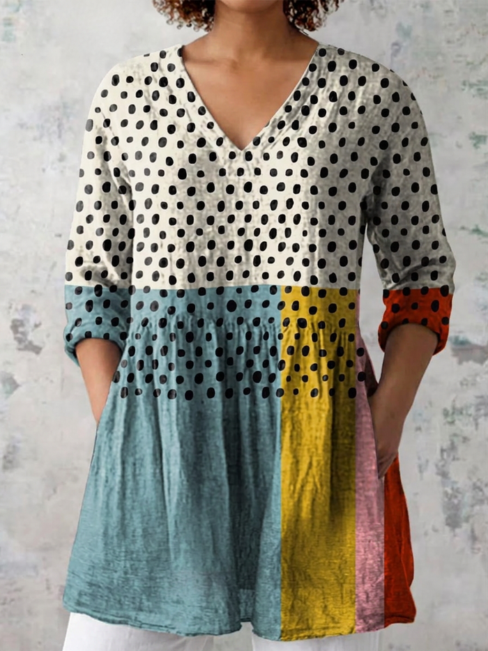 Rui | Lang Bluse med V-Hals