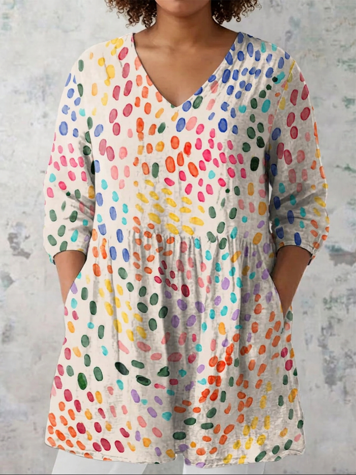 Fauna | Lang Bluse med V-hals