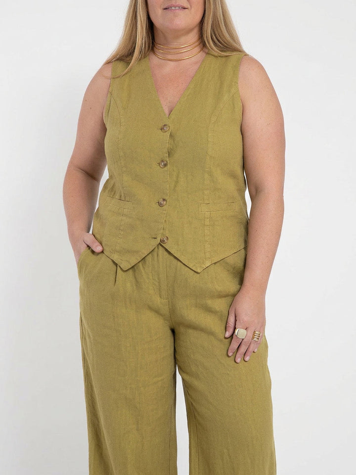 Seraphina – Koordinerende Sett Elegant To-Delt Med Vest &amp; Bukser Vid Bein