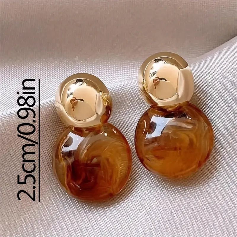 Lark Amber Drop Øredobber | Gull