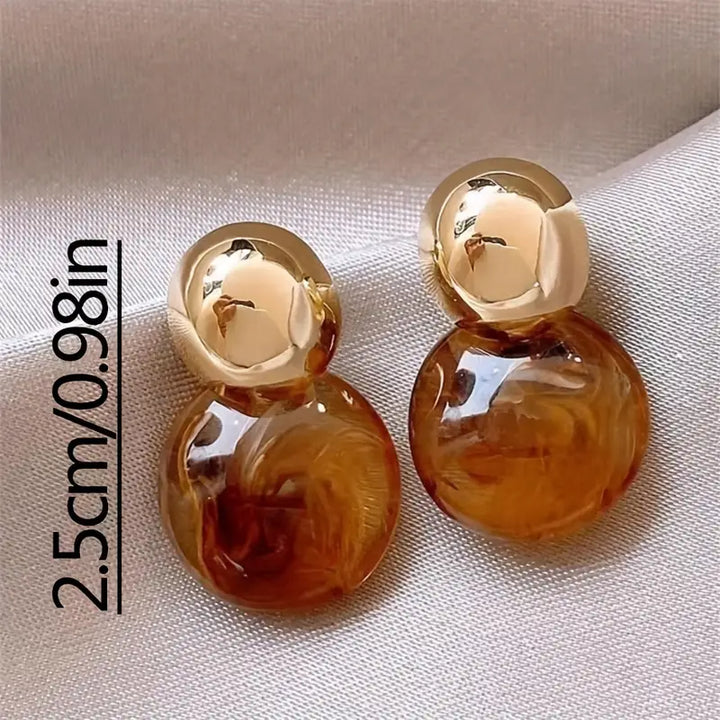 Lark Amber Drop Øredobber | Gull