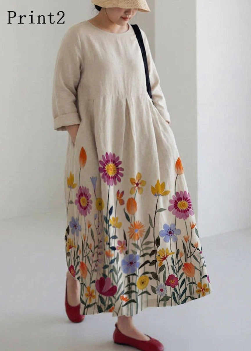 Celestine - Aprikos Bomullskjoler Lommer Patchwork Vår