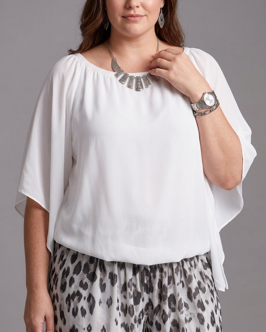 Vienne | Flytende Chiffon Topp og Trykte Vide Bukser Sett