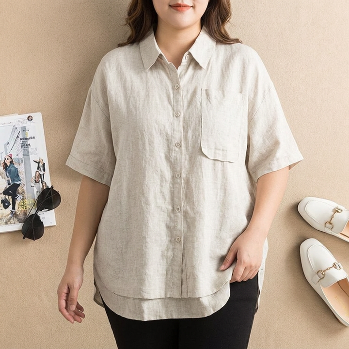Clover - Ren Bomull Flex Dame Kurta Skjorte