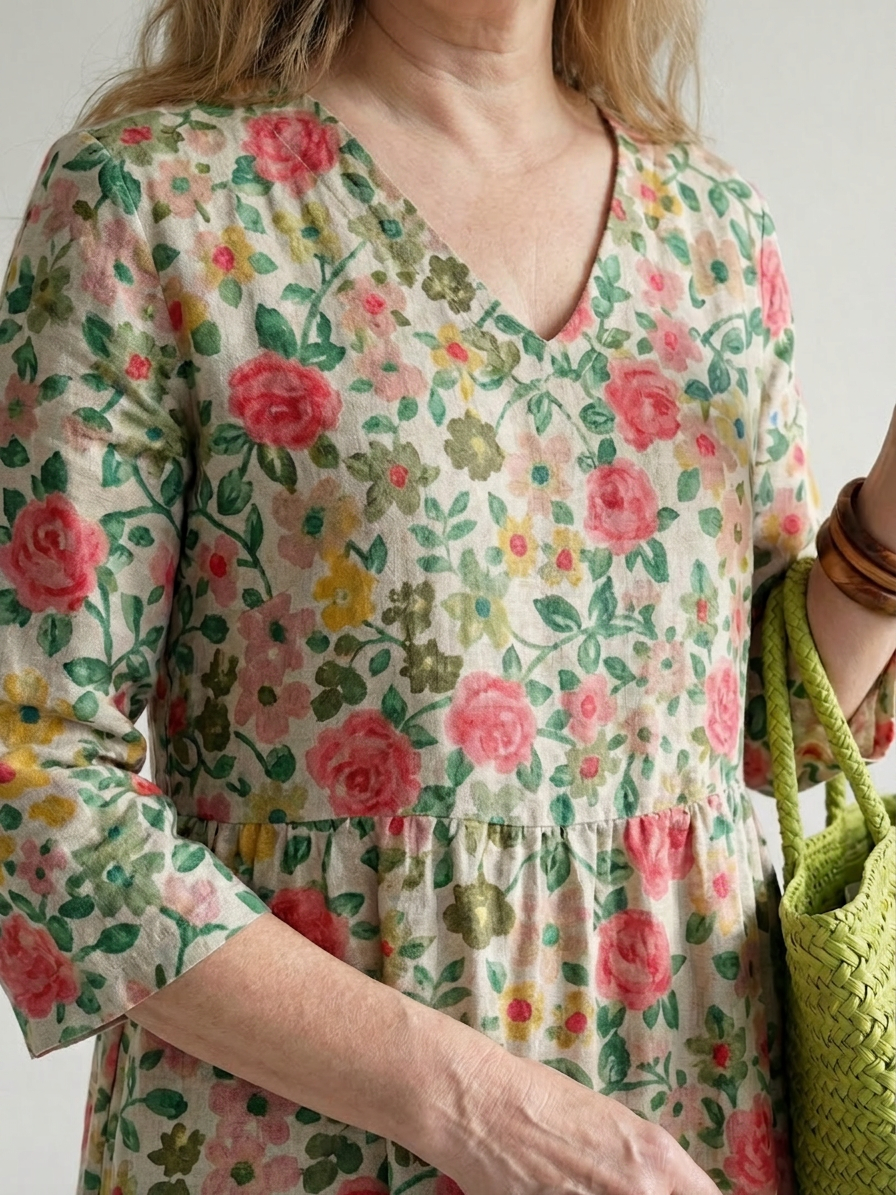 Solveig | Scatter Flower Midi Dress