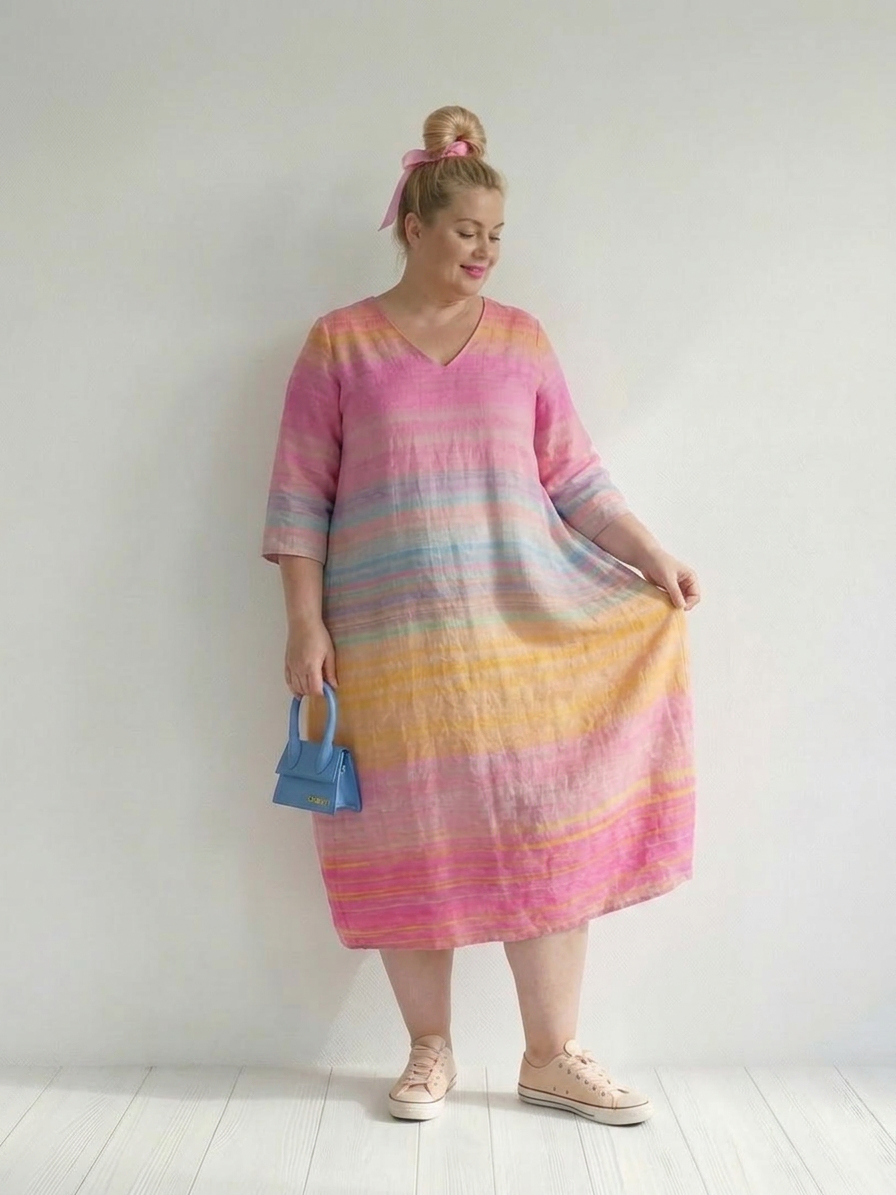 Amity | Ease Gradient Stripe Midi Kjole