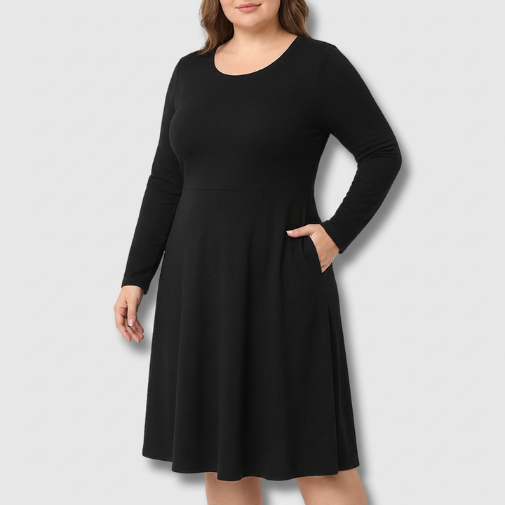 Anwen | Klassisk Langermet Fit &amp; Flare Kjole