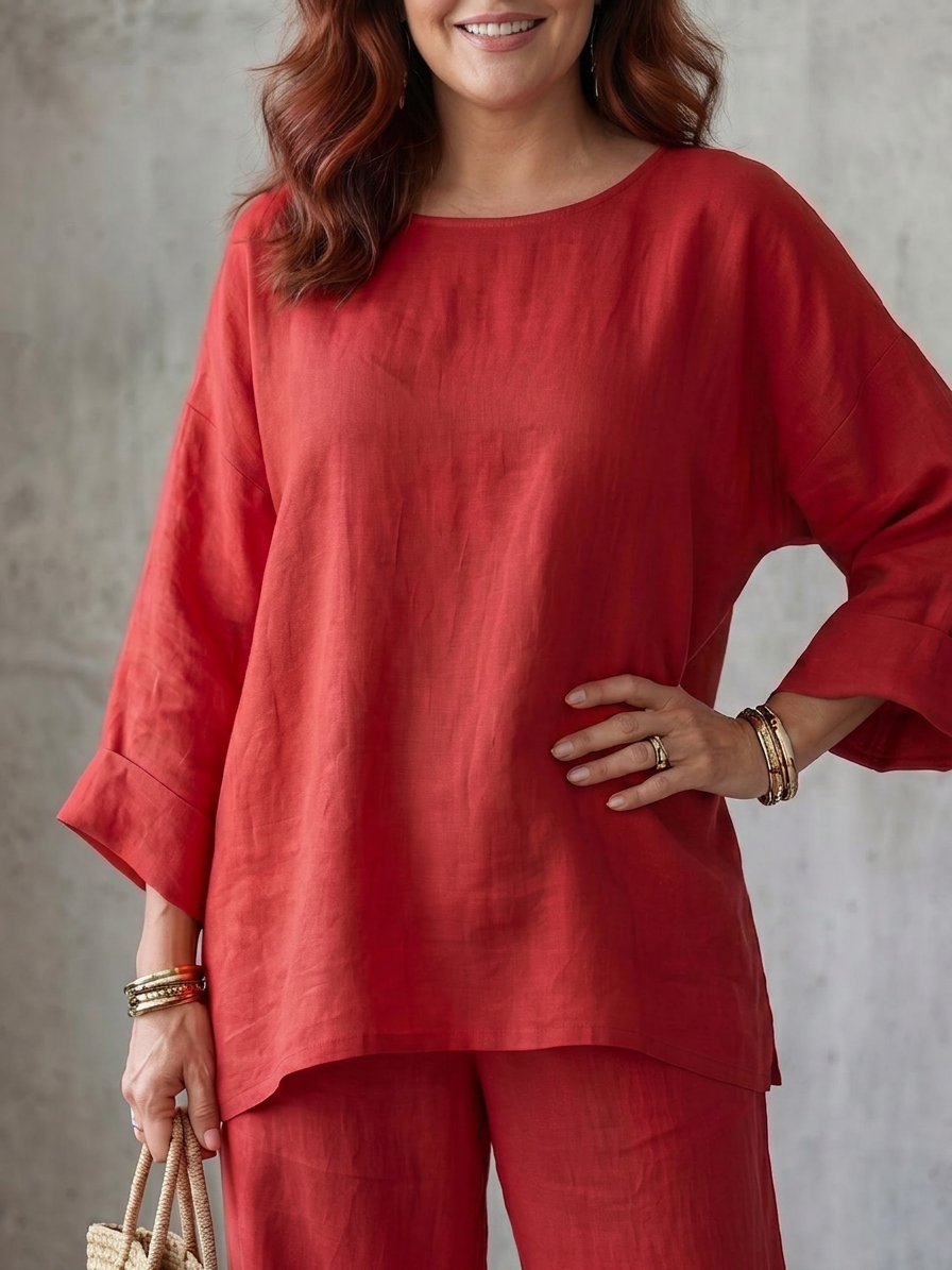 Isabeau | Oversized Tunika og Vide Bukser Sett