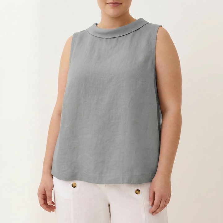 Genevieve | Ermeløs Roll Collar Top