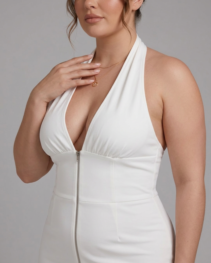Amina | Halterneck Vid Ben Uten Ermer Jumpsuit
