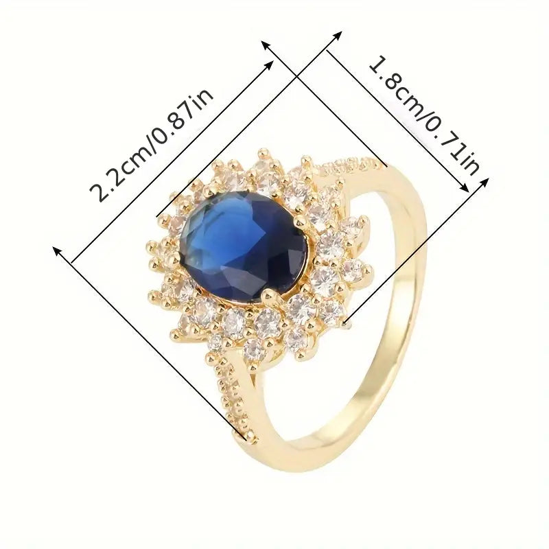 Verena Saphirae Ring | Hvitt Gull